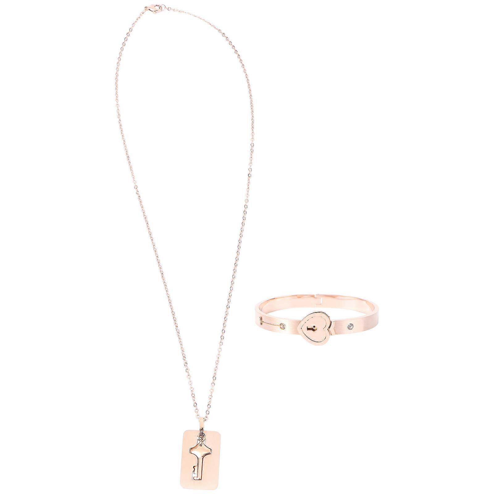 Heart Shape Bracelet with Key Lock for Gift