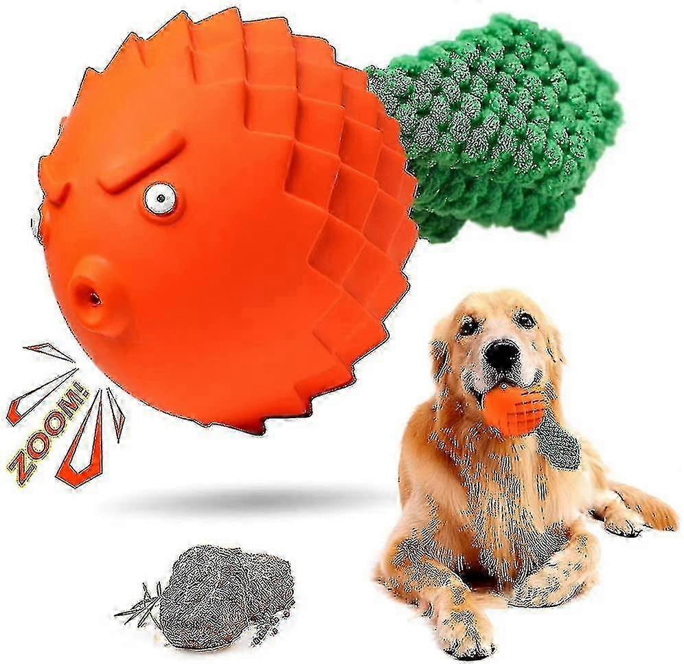 Indestructible Puppy Chew Toy - Dog Toy For Chew Chase Durable Rubber Squeaky Dog Toy Bored Large Do 2025