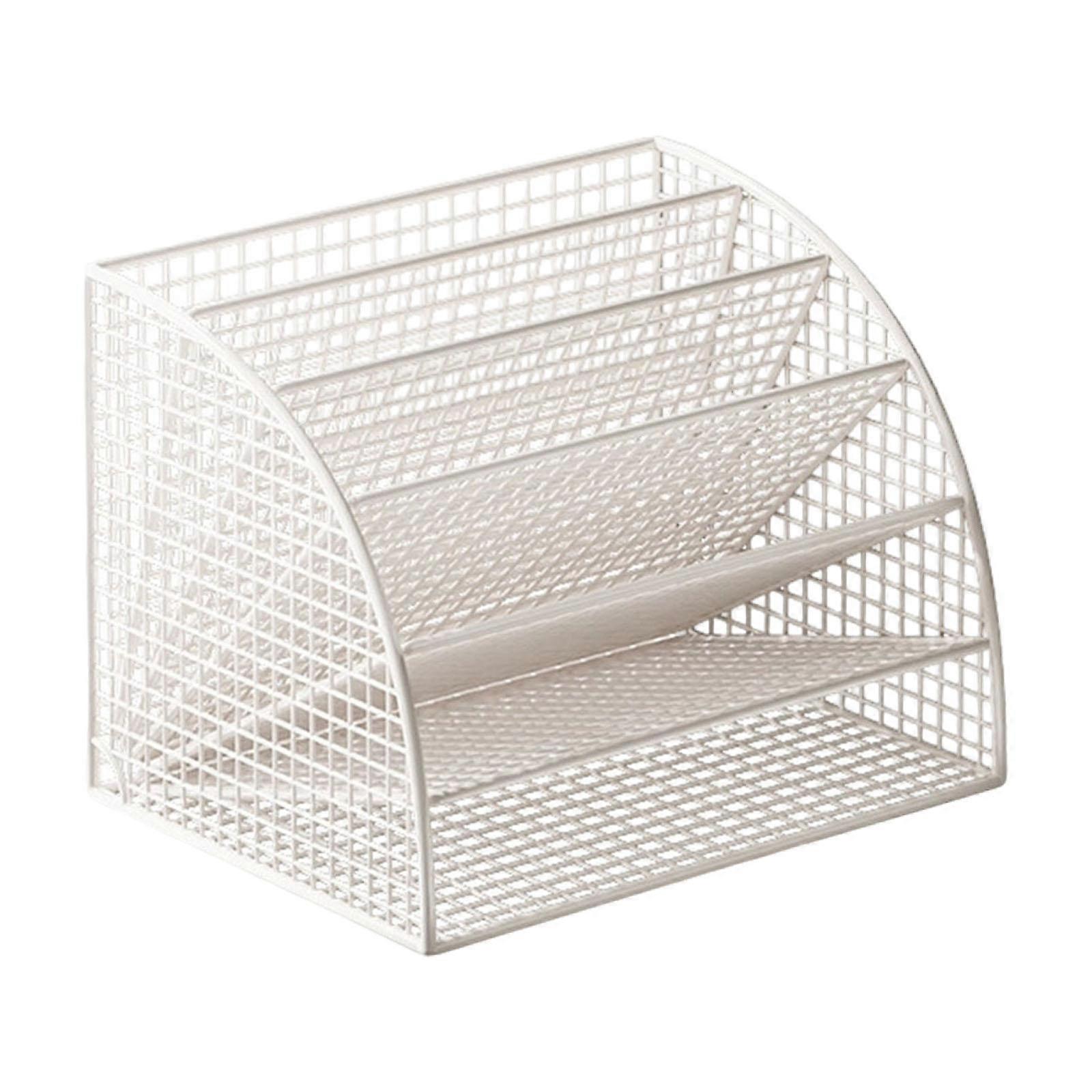 Fan Shaped File Organizer Desktop Holder Stand 6 Layers Shelf Large Capacity