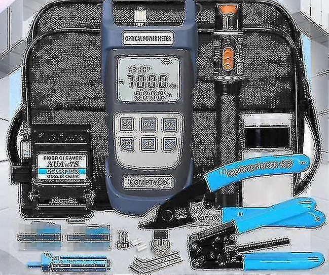 16pcs/set Fiber Optic Ftth Tool Kit With Aua-7s Fiber Cleaver Optical Power Meter 10mw Visual Fault Locator Wire Stripper