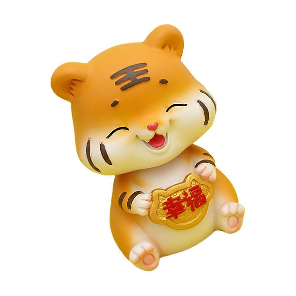1pc Adorable Resin Tiger Ornament for Photographs and Desktop Decor