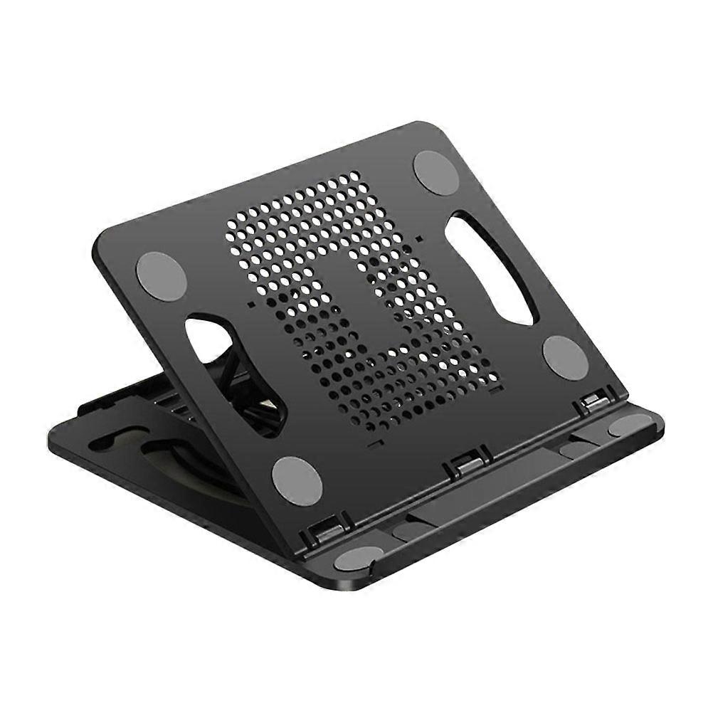 Foldable Laptop Stand for Tablet with Heat Dissipation Black Plastic and Silicone 8 Adjustment Positions