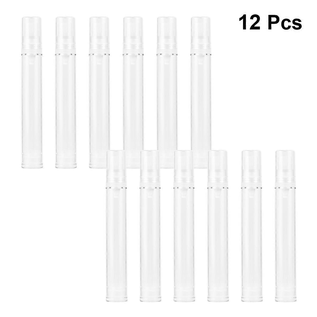 Cylindrical Fine Mist Spray Bottles 12Pcs Suitable For Travel 15ml Capacity Leak-Proof Design Press Pump