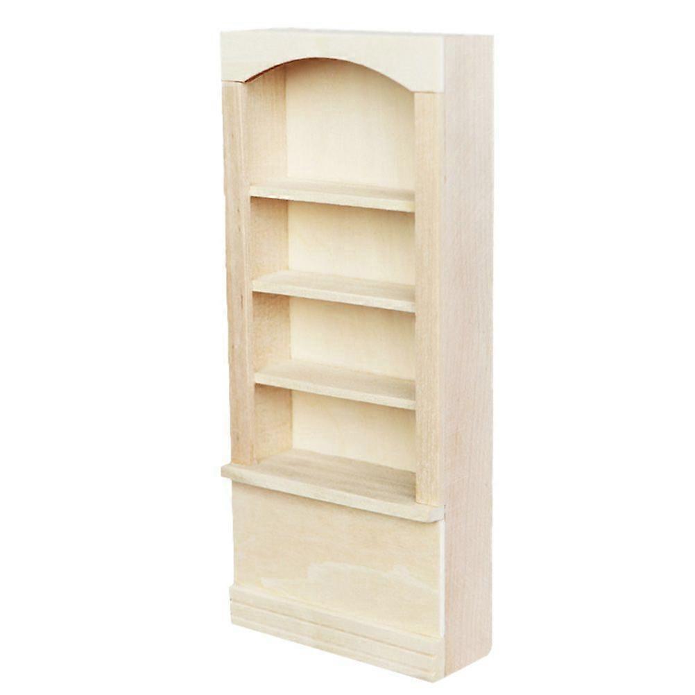 1pc 1/12 Wooden Mini House Miniature Furniture Wooden Bookshelf Mini Ornament