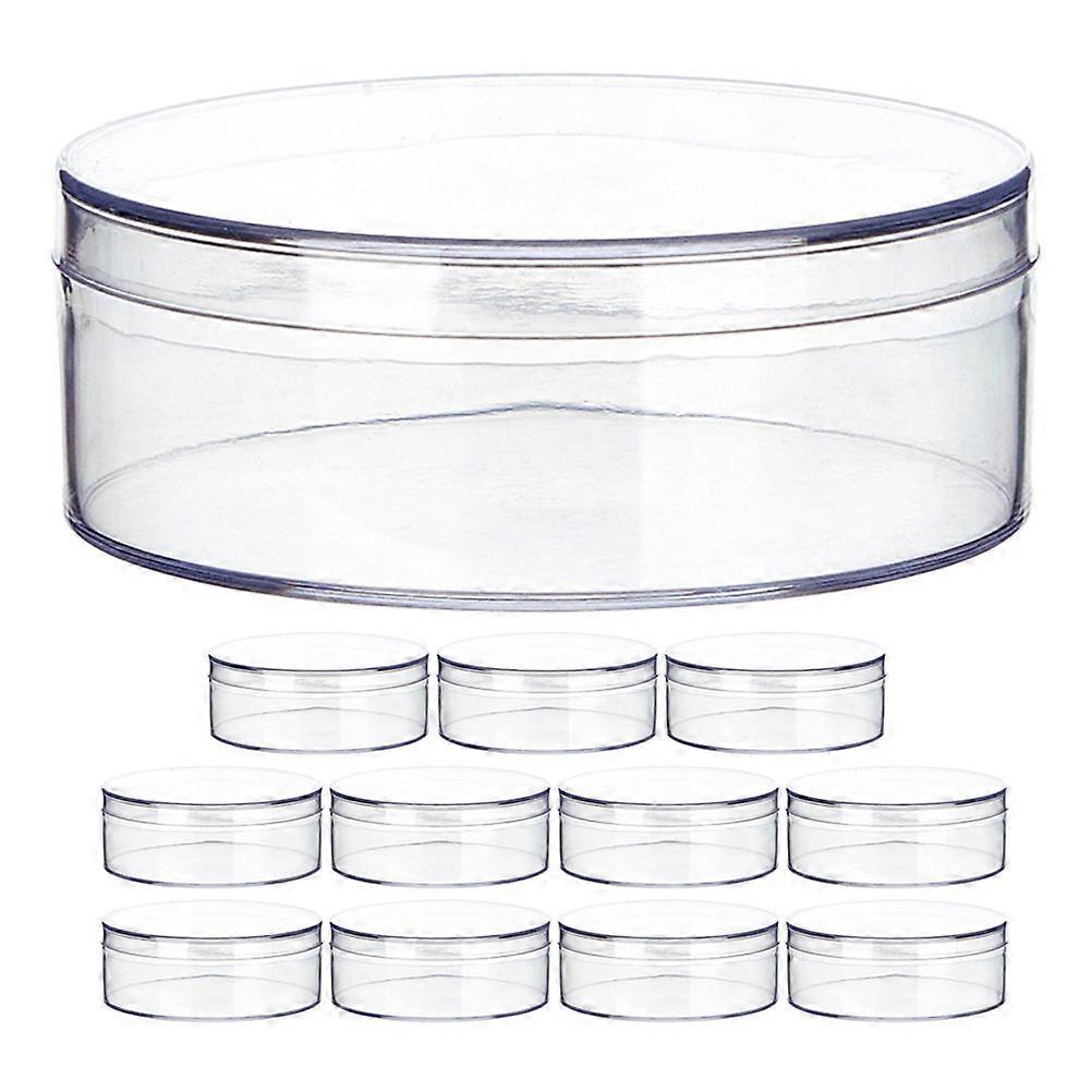 Round Cube Organizer Box Material Transparent For Cosmetics And Jewelry 8cm Party Favor Containers 12Pack