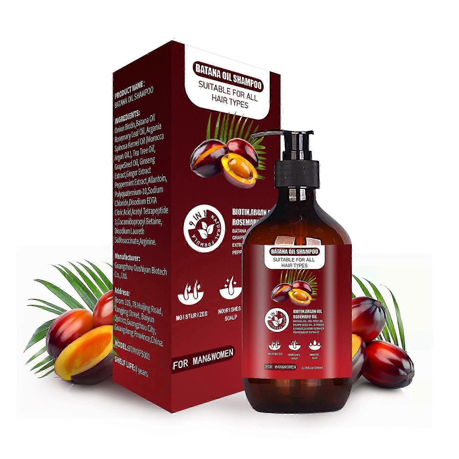 Shampooing pour la croissance des cheveux à l’huile Batana, 200 ml Shampooing à l’huile pour cheveux Batana, Nettoyant régénérant pour les cheveux, Shampooing pour cheveux clairsemés, Shampooing pour la croissance des cheveux à l’huile Batana