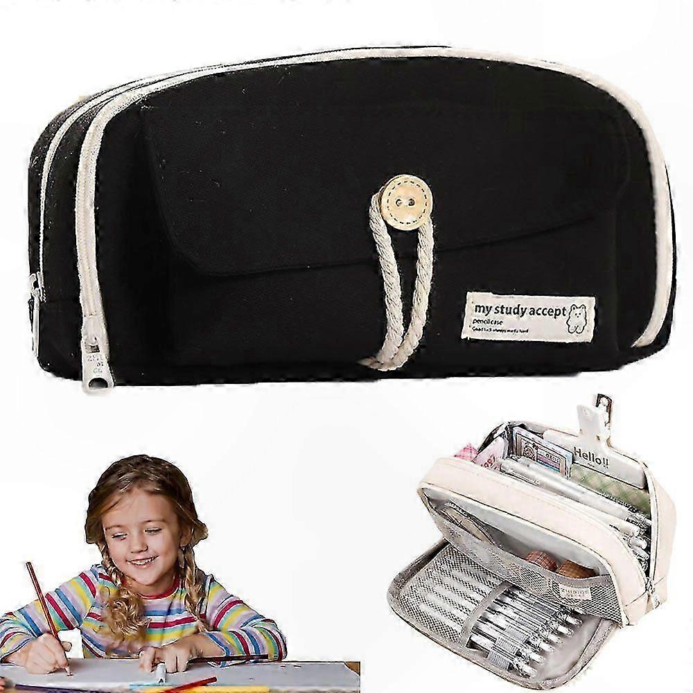 School Pencil Case with 3 Compartments, Large Capacity, Durable & Stylish Design
