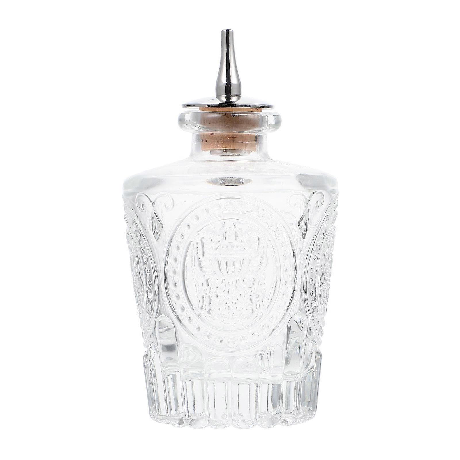 Transparent Glass Bitters Bottle with Removable Plug for Storage Use Keeps Bitters Fresh