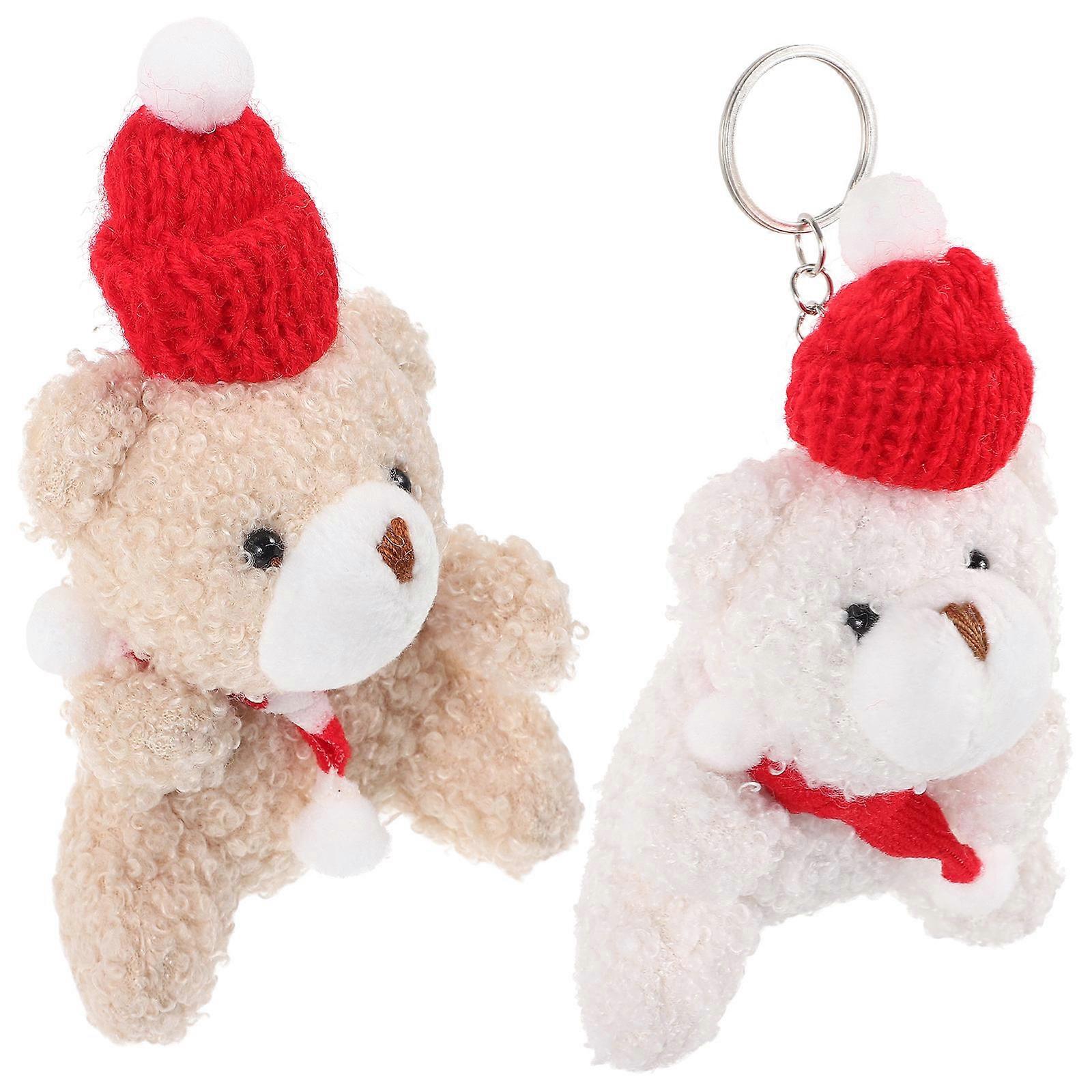 2Pcs Bear Shape Key Decoration Keychain in Assorted Color for Kids and Adults