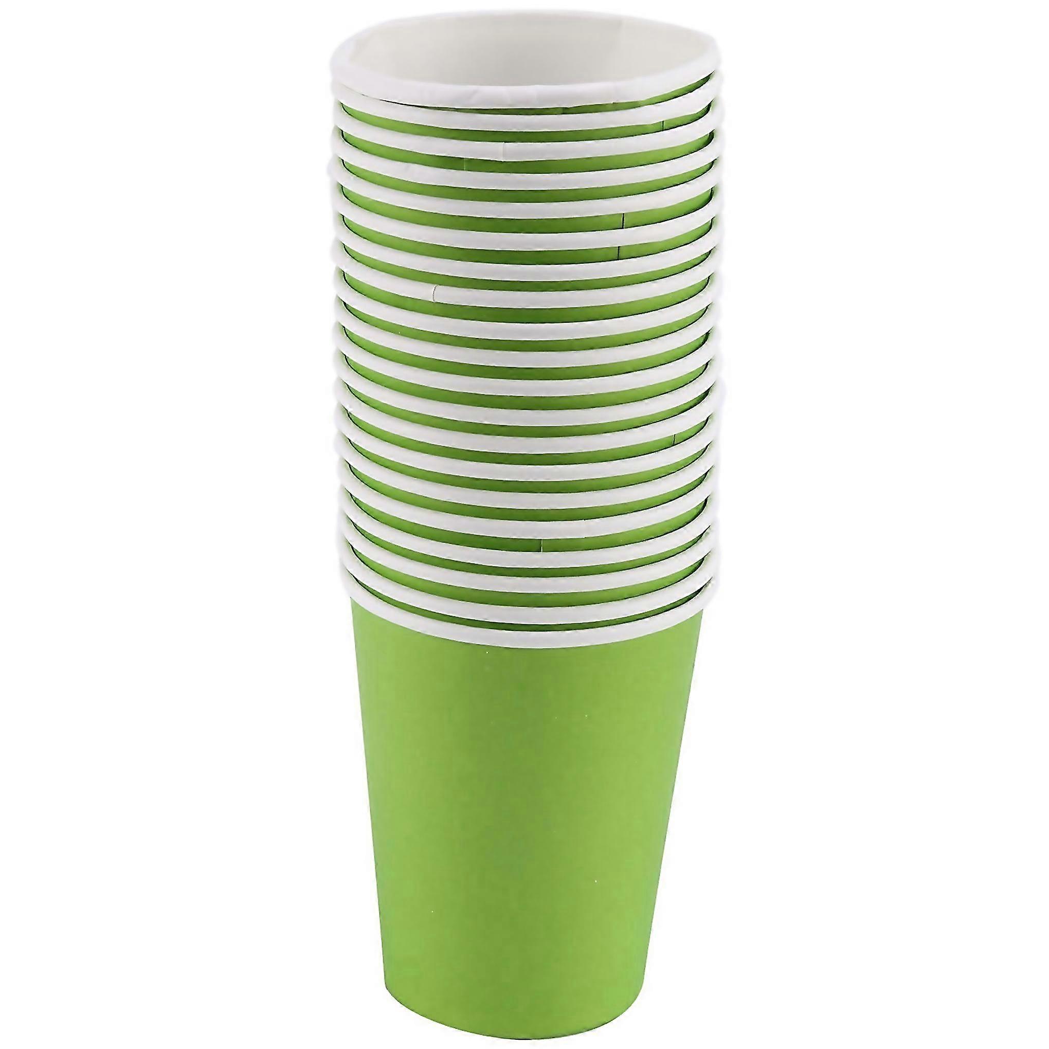 For 20x Paper Cups Solid Colours Birthday Catering Green