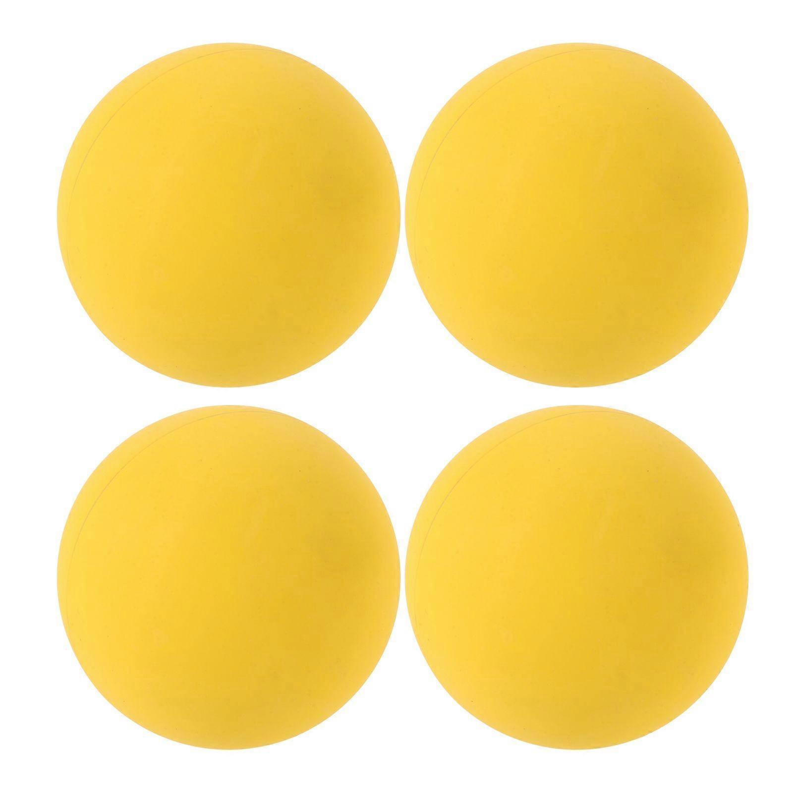 4pcs黄色のゴムボールリバウンド率スポーツボールゲームの練習トレーニングのための非常に目立つスポーツボール