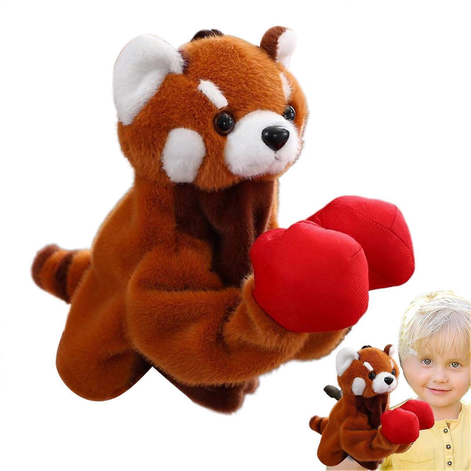 Hand Puppets For Babies, Plush Raccoon, Sleep Companion Box Puppet With Extendable Arm For Kids 3+