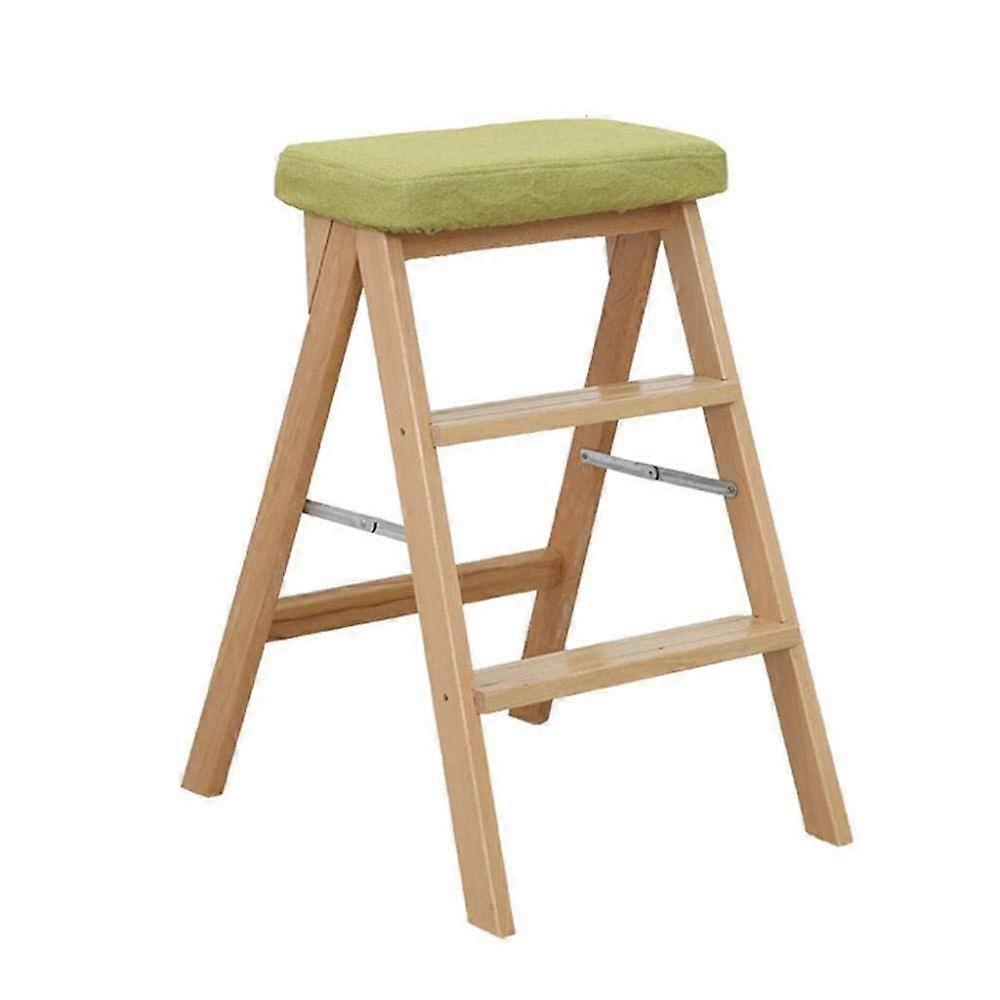 Indoor Climbing Stool Ladder Stool Wooden 3 Steps Portable Folding Stair Chair Household Multifunctional Flower Stand Step Stool Instant Use B
