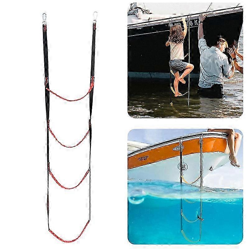 4-Step RT-1 Rubber Boat Ladder Red Non-Slip Design for Safe Boarding