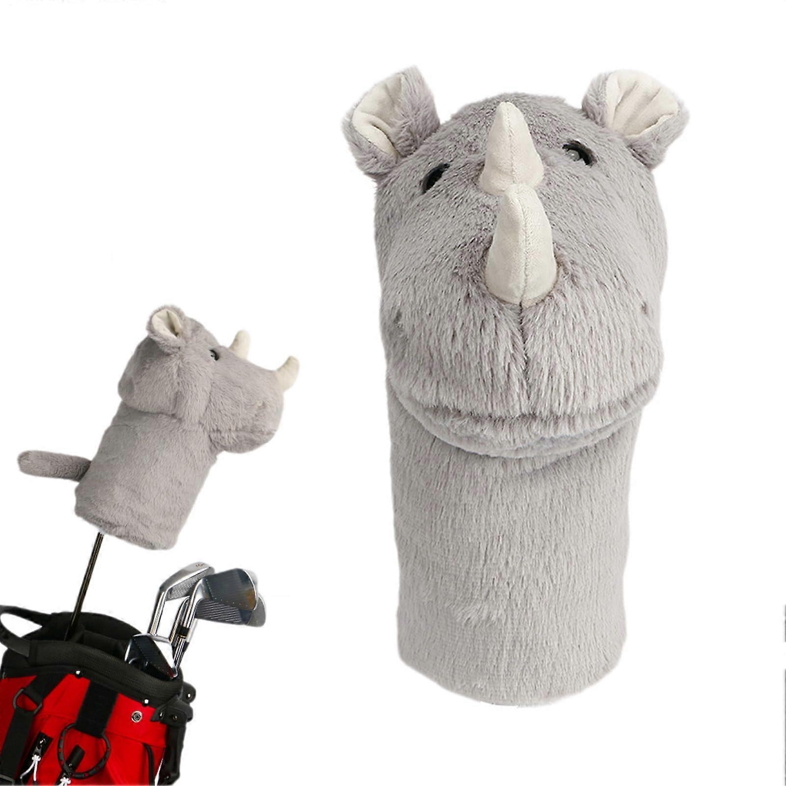Driver Club Protector - Nice Rhino Style Fuzzy Animal Cover with Durable Plush Padding for Comfortable Driver Sleeves