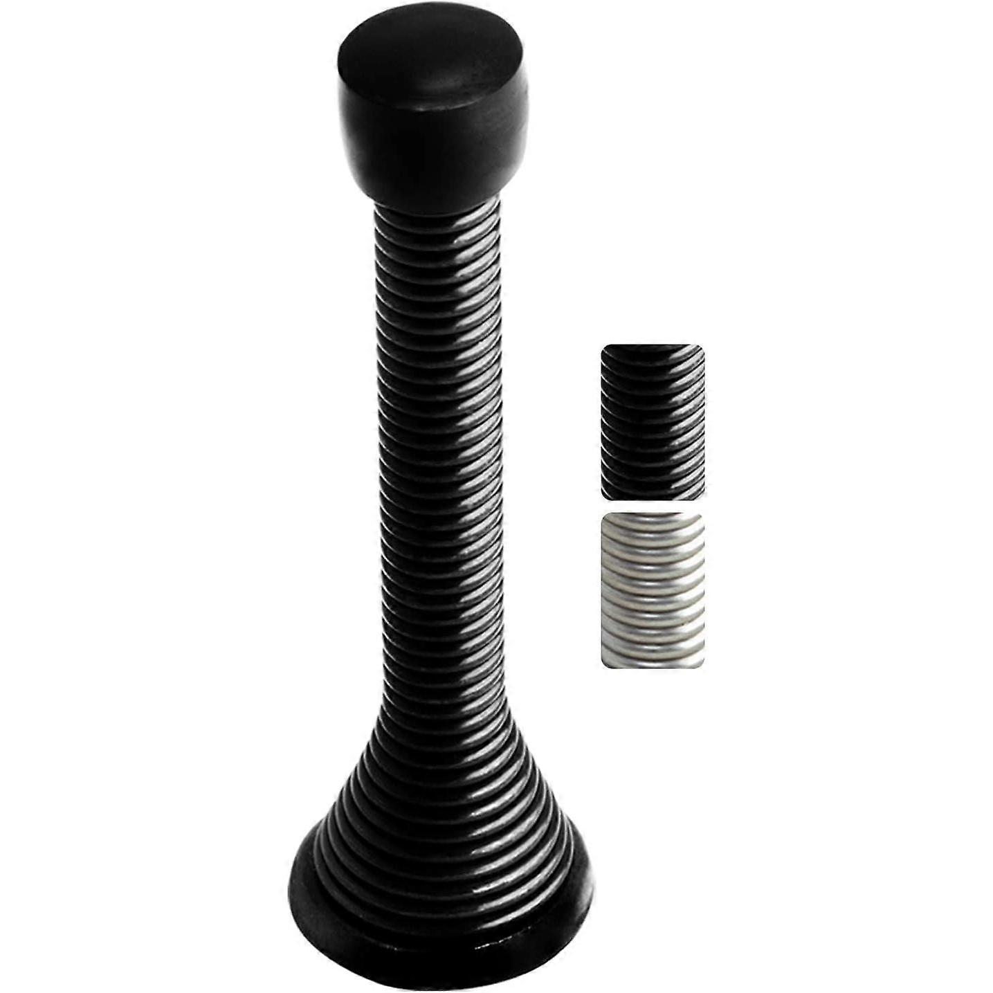 3.1 Inch Spring Door Stop, 15 Pack, Flexible Spring Design, Black