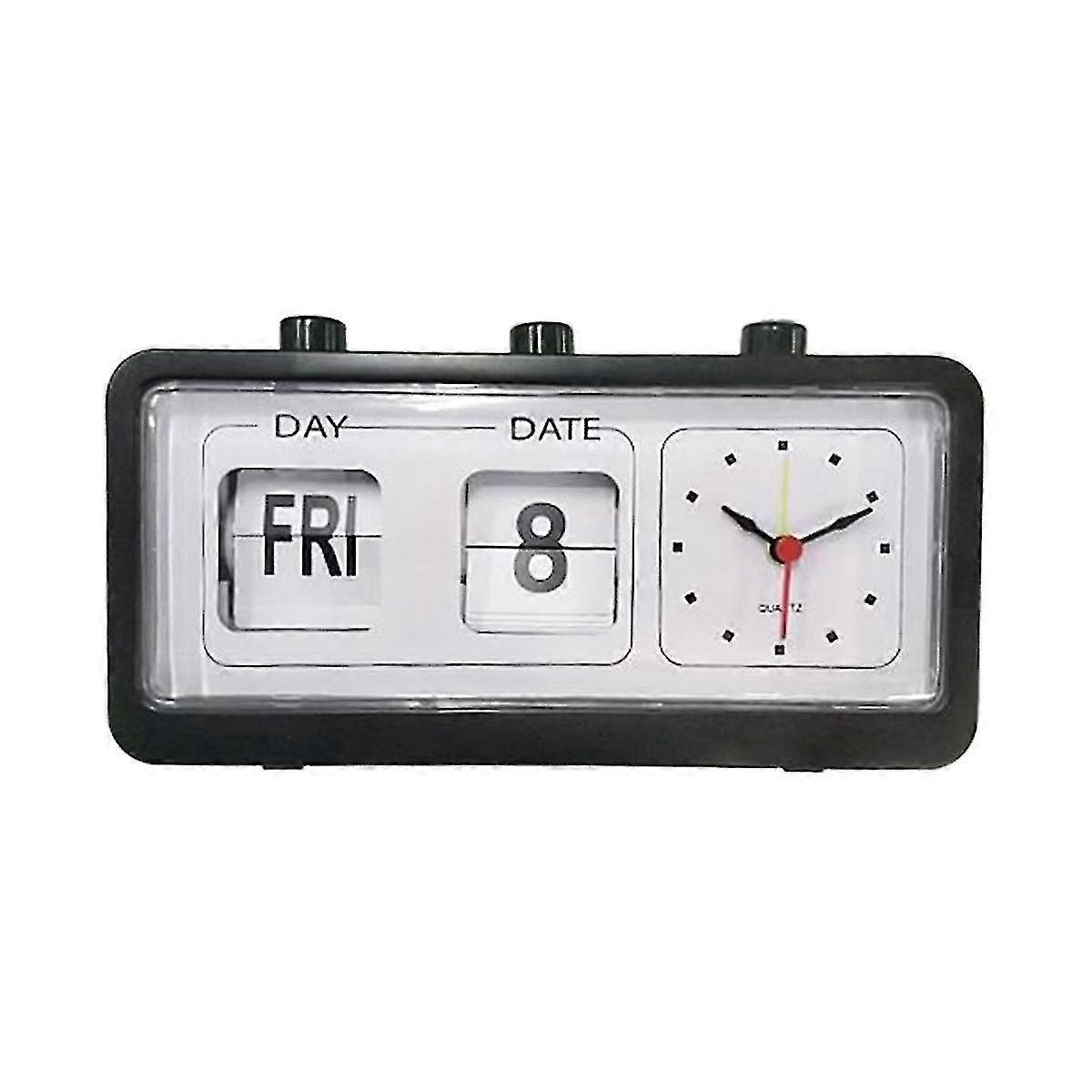 Mechanical Flip Clock With Alarm, Calendar & Desktop Display - Unique Home Decor Clock