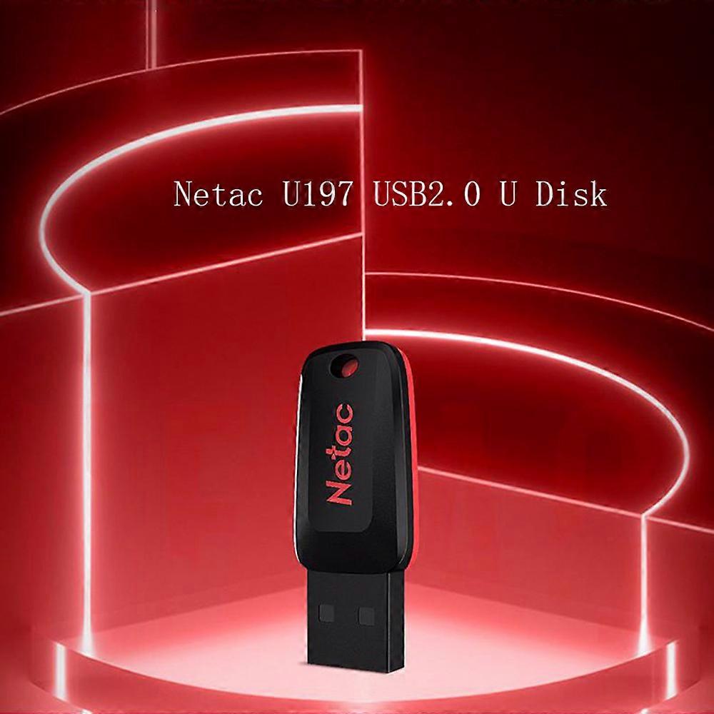 Netac U197 64GB USB2.0 U Disk Portable USB Flash Drive Small and Compact Plug and Play Wide Compatibility Black+Red