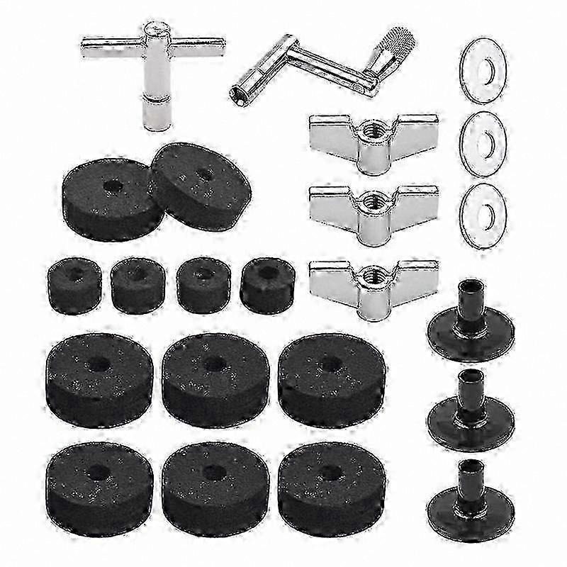 Drum Cymbal Replacement Kit with Felt Pads, Wing Nuts, and Washers for Cymbal Stands hwy