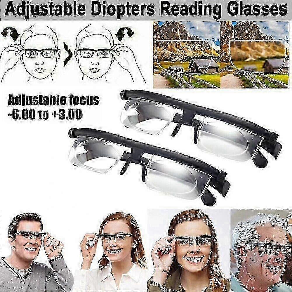 New 2025 Flex Focus Adjustable Glasses with Dial Vision, Eyeglasses for both Near and Far Sight