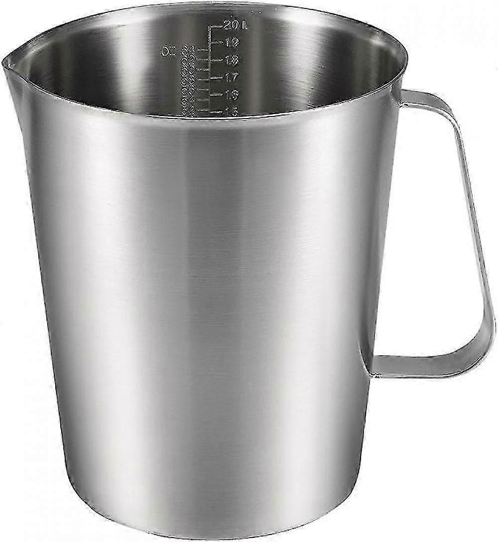 SSRGV Measuring Cup 2000ml 64OZ, 2 Measuring Scales, Including ML Scale, Ounce Scale, 304 Stainless Steel Graduated Beaker with Handle for Lab Kitchen