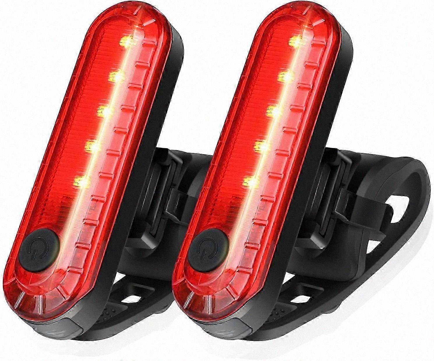 LED Bike Tail Light Set, Rechargeable Bicycle Safety Light, 330mAh Battery, 4 Modes, USB Cable Included