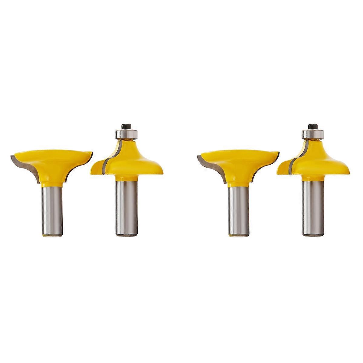 4 Pc 1/2 Inch Shank Entry Door for Long Tenons Router Bit Cutter Woodworking Bits Tenon Cutter for W