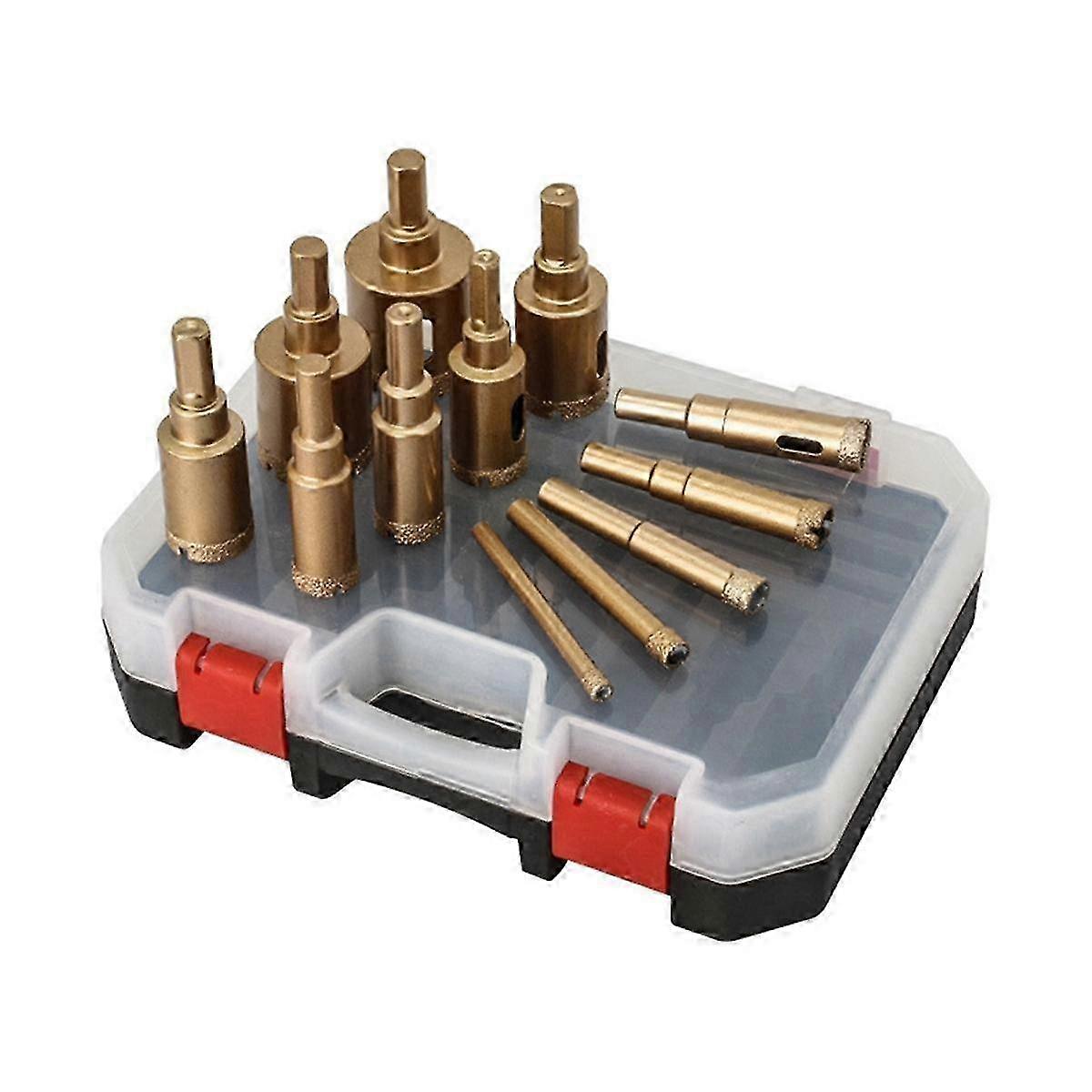 Brazing Hole Opener Set with Multi-Drilling Bits & Hole Saw for Marble Tiles