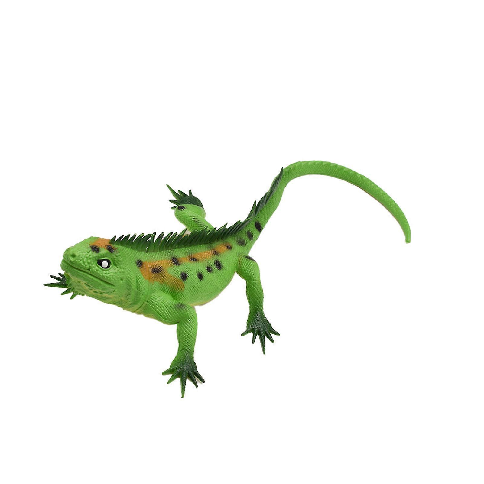 Realistic Green Lizard Model Toy with Squeeze Whistle Sound