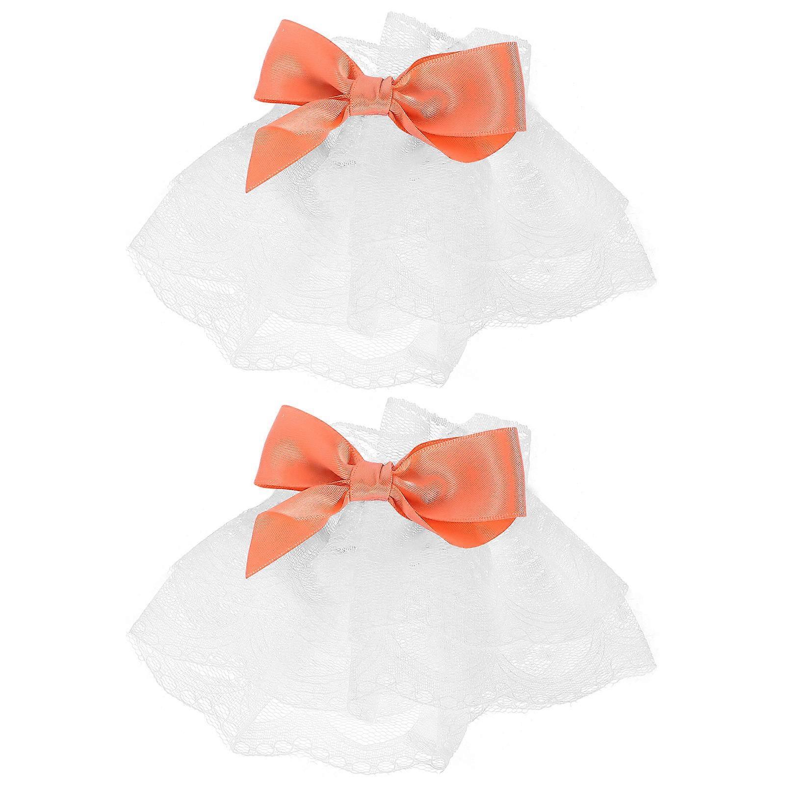 Wrist Cuffs Lace Wrist Sleeves Lolita Style Halloween Accessory Orange 15.00X10.50X1.00CM 1Pair