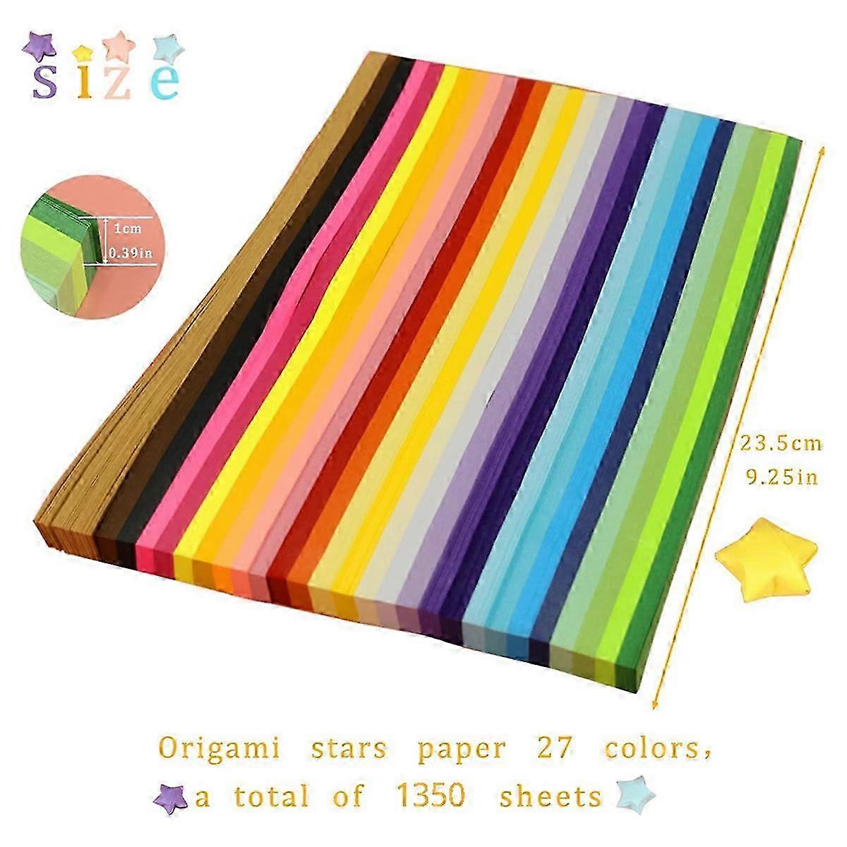 1350 Sheets Star Paper Strips 27 Assortment Color Star Paper