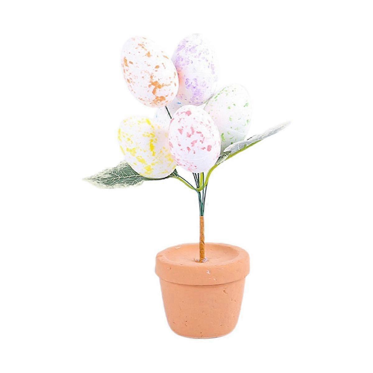Easter Day Colourful Eggs Potting Speckled Eggs Bonsai Easter Desktop Ornaments Decor for Home 2024