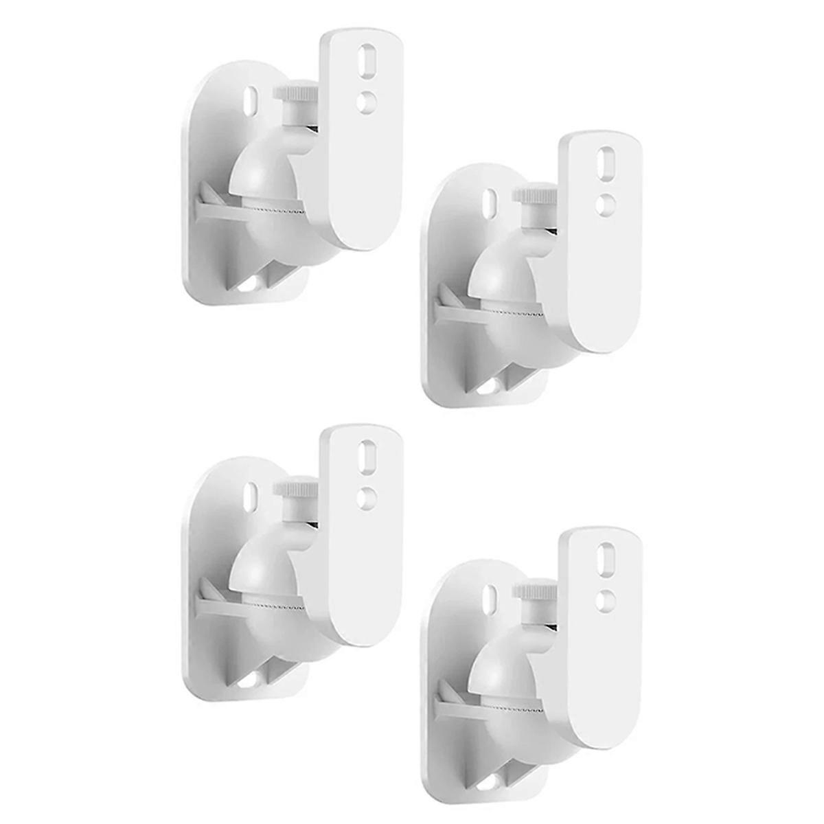4 Pcs Adjustable Speaker Wall Brackets Adjustable Swivel and Tilt Angle Rotation Surround Sound Stand