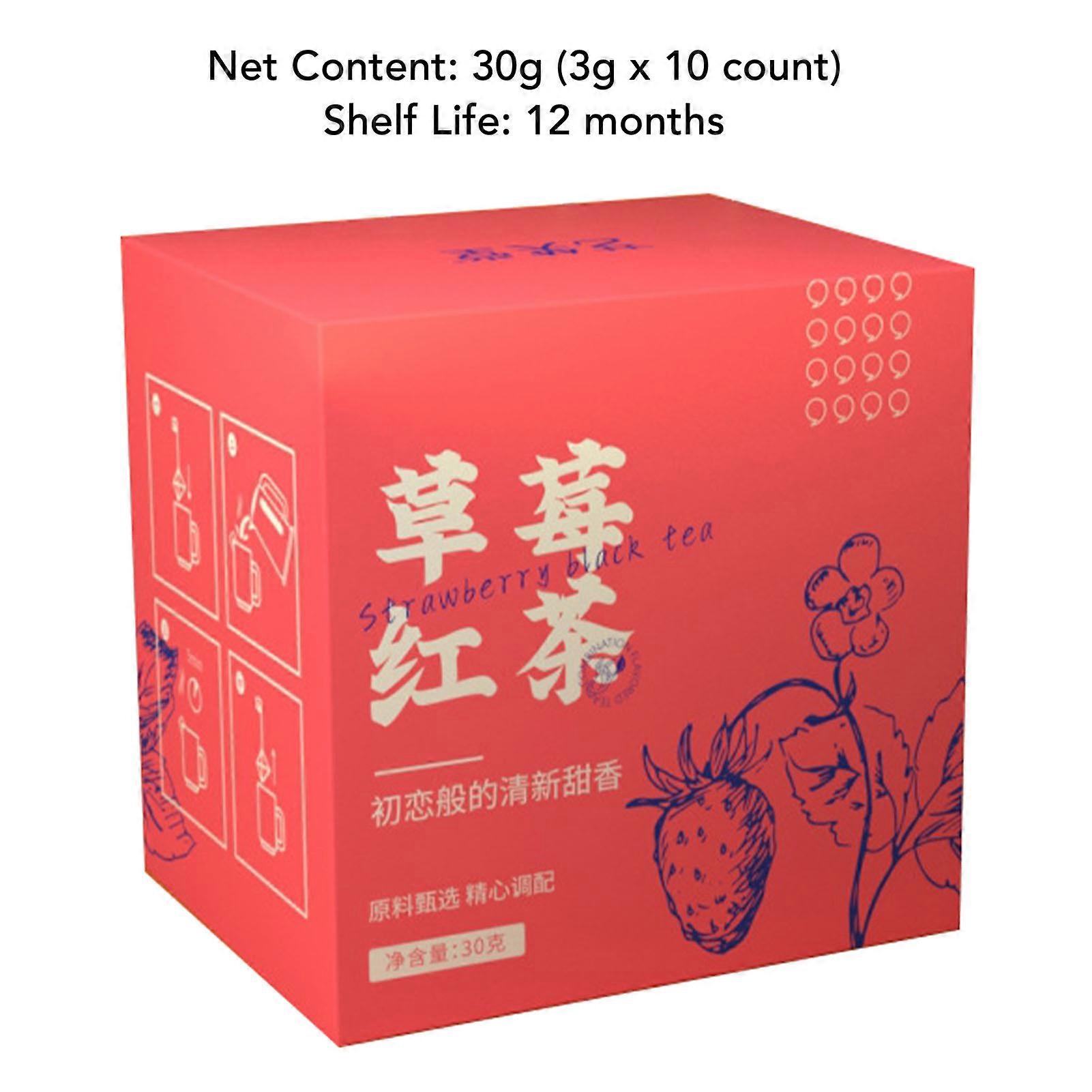 30g Strawberry Black Tea Cold Brew Triangular Bags, 10 Count