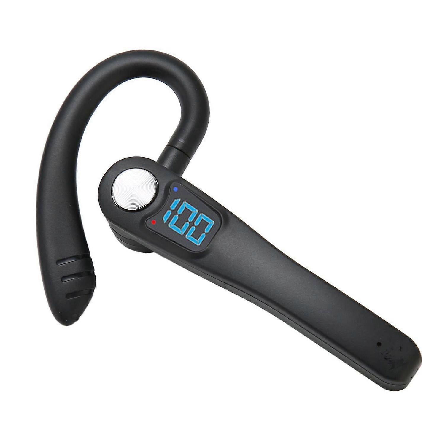 Business Bluetooth headset Bluetooth 5.2 single ear with voice control function suitable for driving business office(Black)