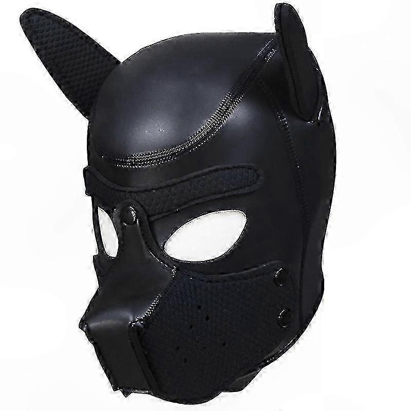 Soft Rubber Full Head Dog Mask with Ears for Cosplay and Costume Parties