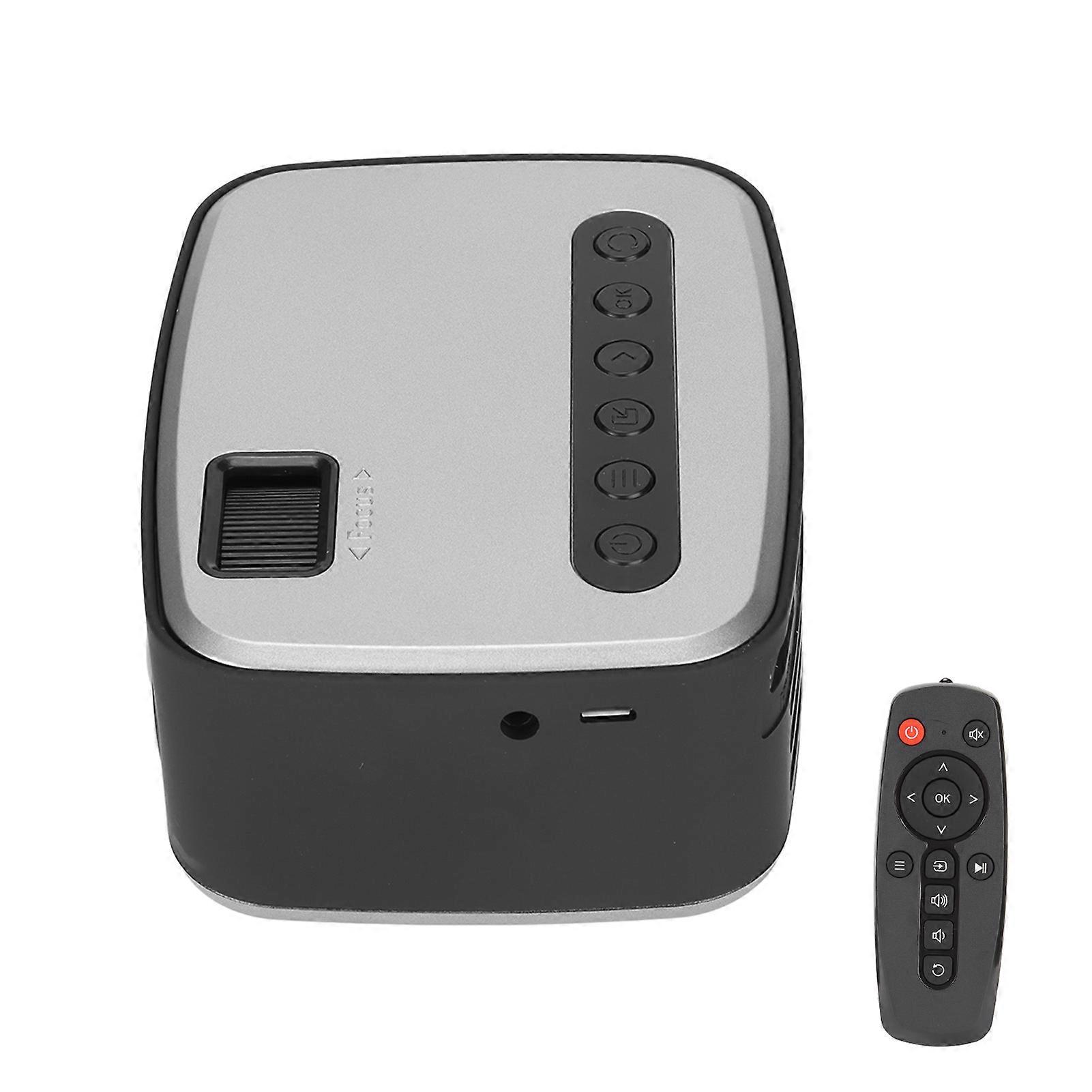 Portable Silver Black Full HD 1080P Mini Projector 16-110in Display