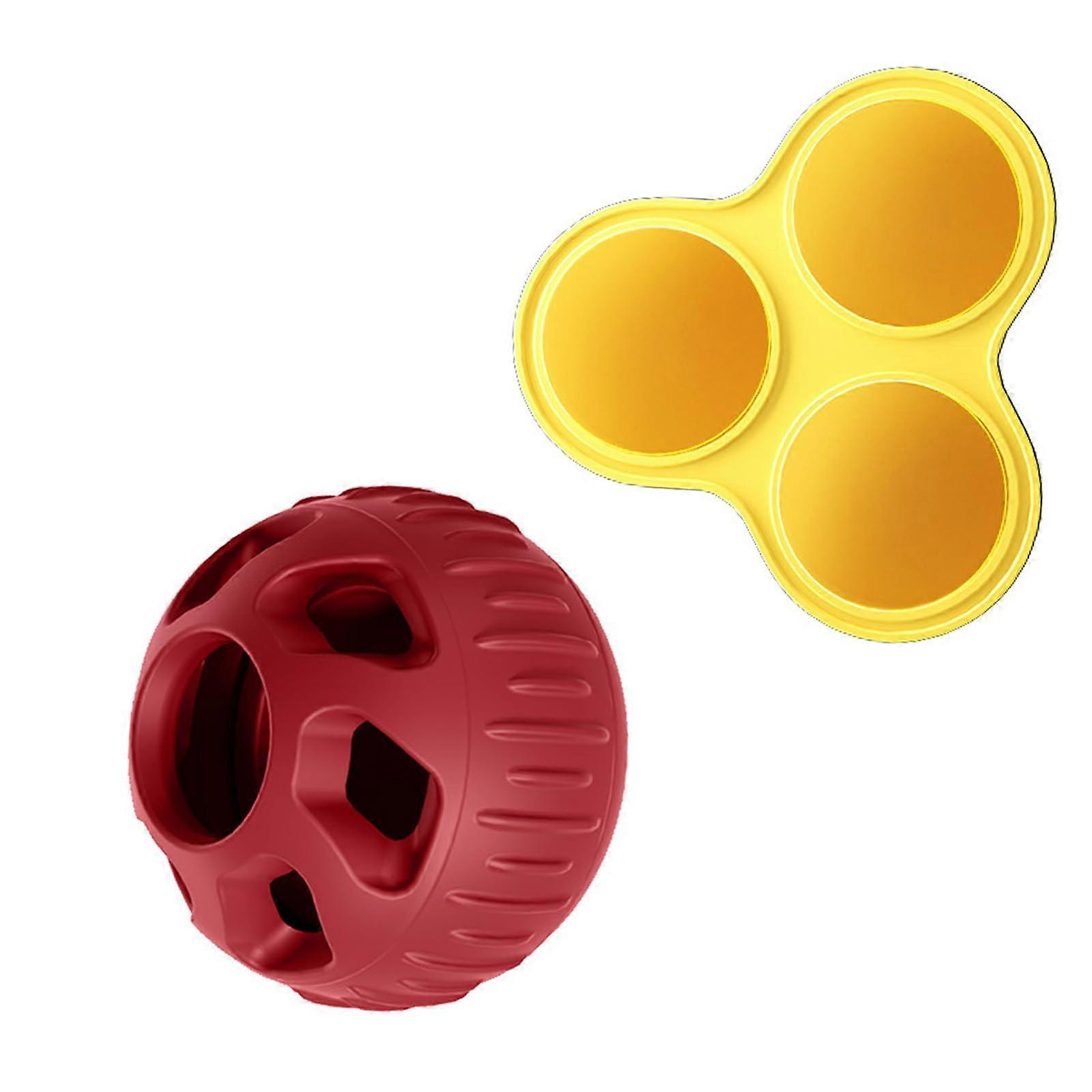 Dog Chew Toy Silicone Fillable Treat Dispenser for Aggressive Chewers, Teething Relief, Red, Durable Design
