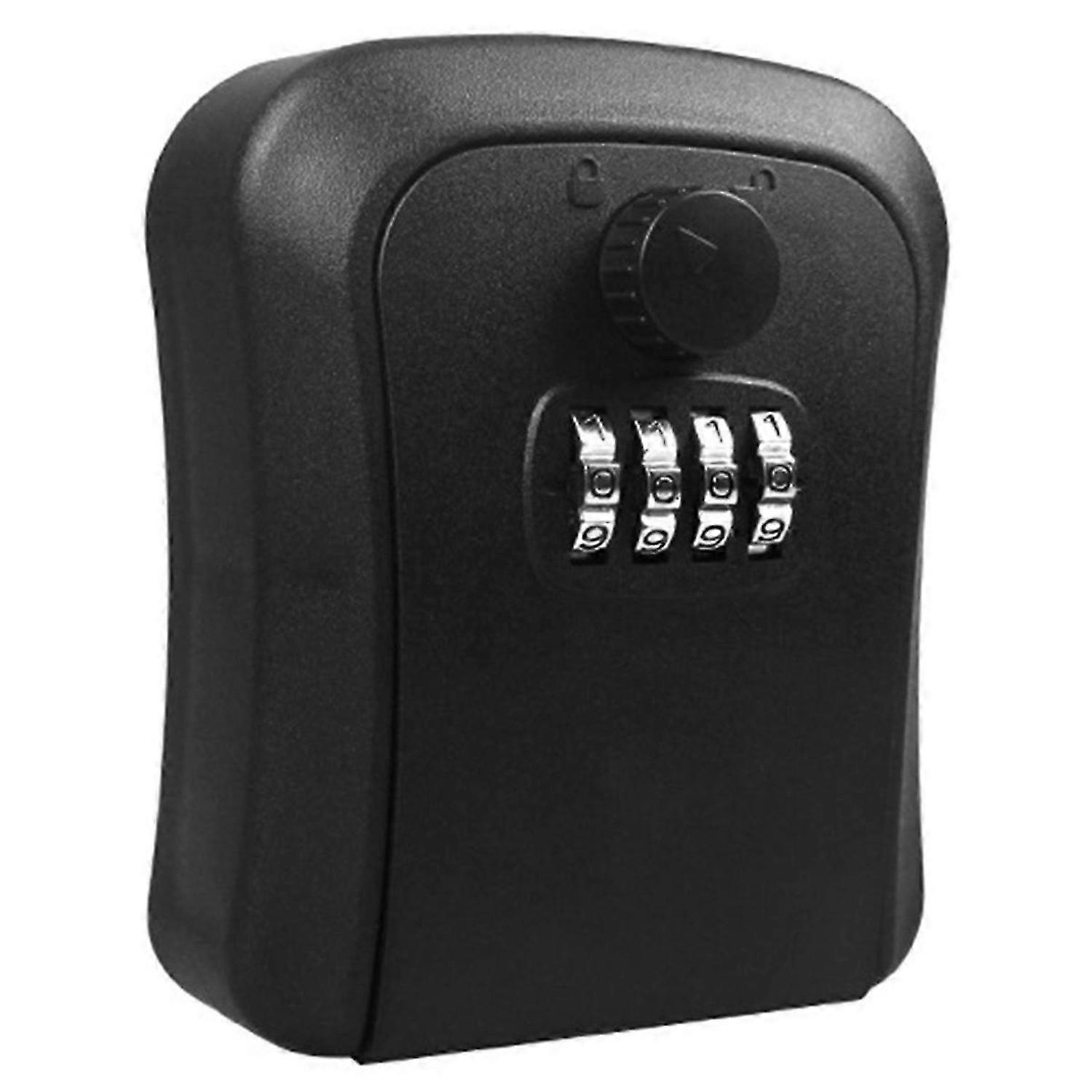 Key Lock Box, Wall-Mounted Zinc Alloy Key Box Weatherproof 4-Digit