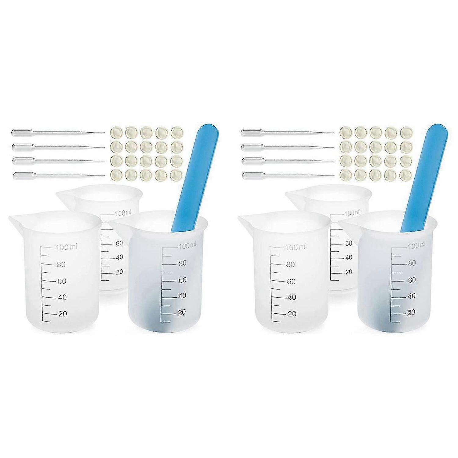 Silicone Measuring Cups Kit with Silicone Popsicle Stir Stick