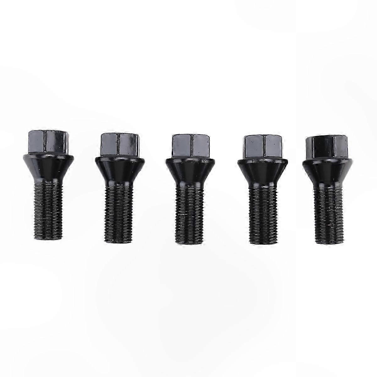 5 Pieces M14 x 1.25 Black Wheel Locking Lug Nuts for X3 X5 E70 E71 F20 F Models