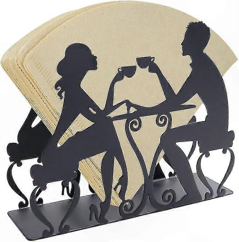 Single Coffee Filter Stand with Paper Storage and Napkin Dispenser Rack