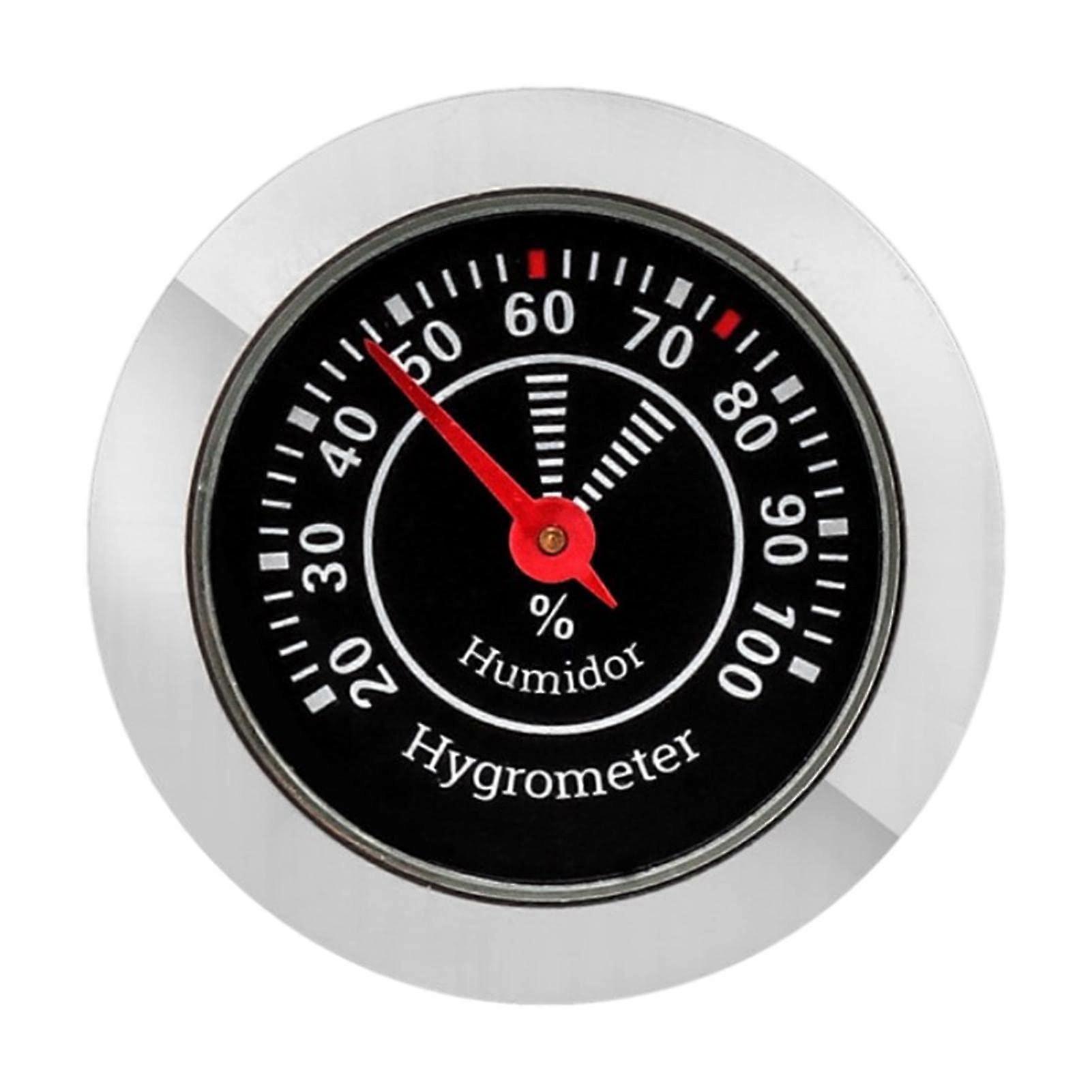 Hygrometer Mechanical Humidor Alloy Round Dial Humidity Gauge For Cabinet Humidors