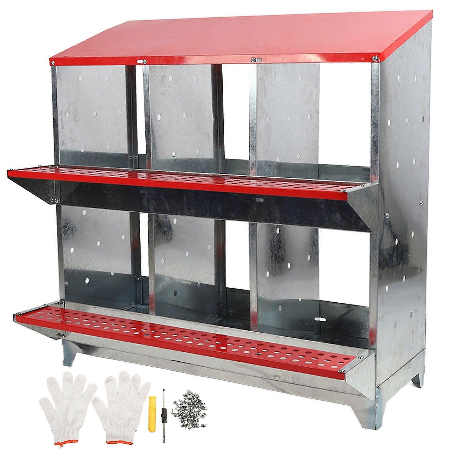 Chicken Nesting Box 6 Compartments Poultry Nest Box Chicken Egg Laying Coop for Farm Husbandry