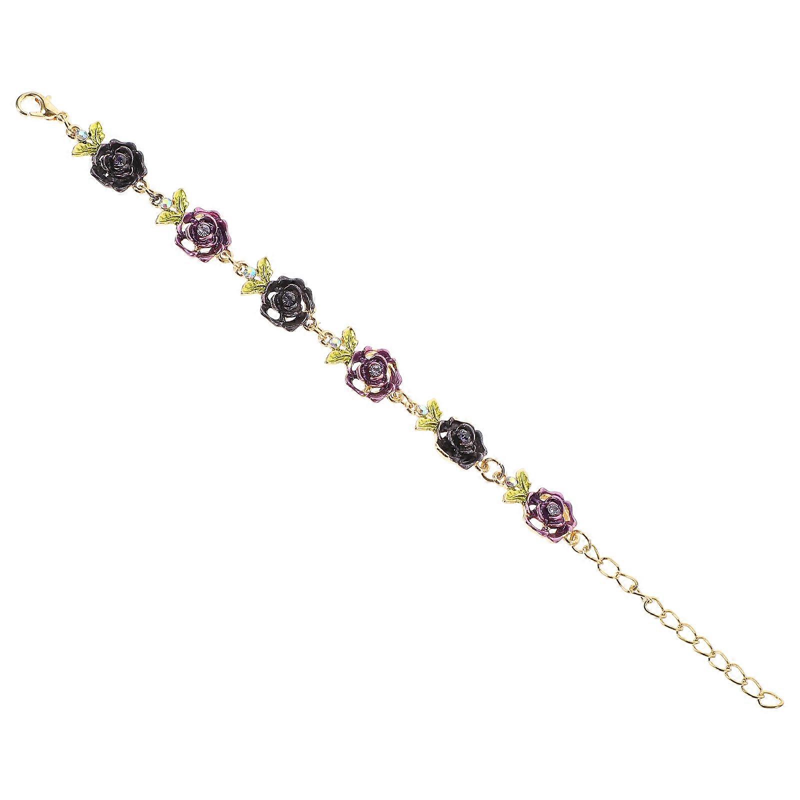 Rose Bracelet for Women Charm Bracelet for Decoration 4Pcs Elegant Violet