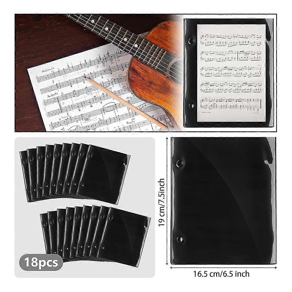 18 Pcs Flip Folder Pages Music Folder PVC Waterproof Double Sided Music Files Holder for Sheet (Doub