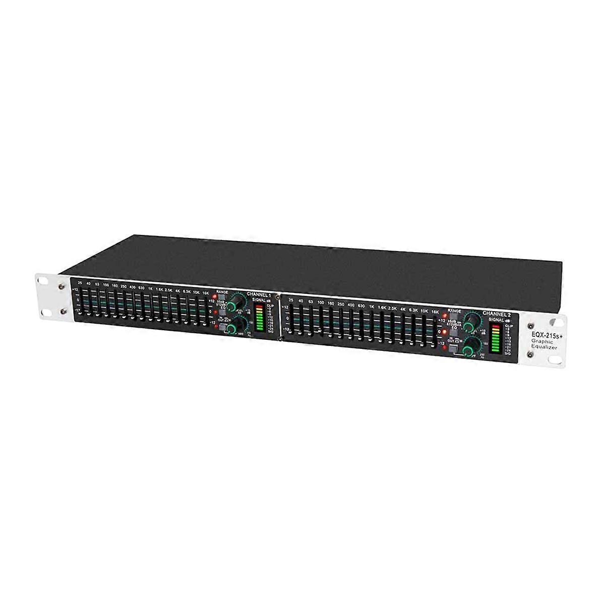 EQ215S Active Balanced Dual 15Band Graphic Equalizer Professional Audio Sound Processor for Studio/Live Performances(EU)