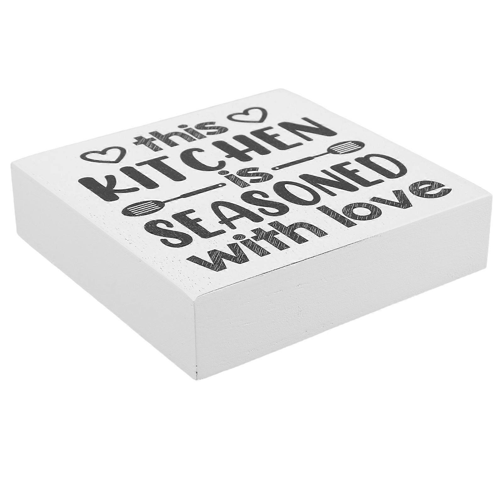 Wooden Decor Sign for Kitchen with Unique Letters Plaque for Office Desk