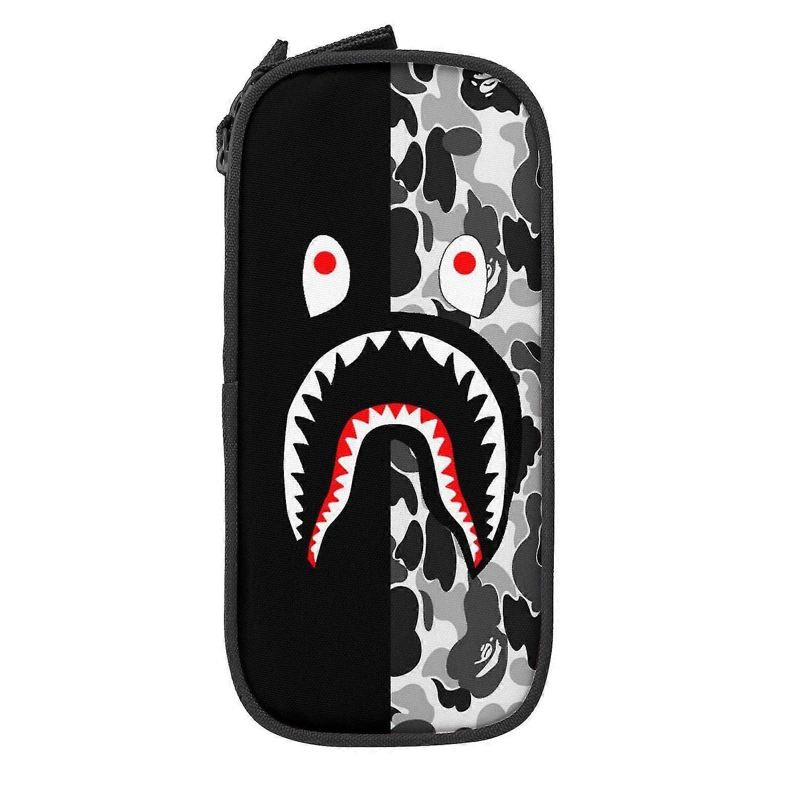 Bape Shark Camo Μεγάλη χωρητικότητα μολυβοθήκη, μεγάλη αποθήκευση μολύβι θήκη θήκη τσάντα με φερμουάρ, μολυβοθήκη για σχολικό κολλέγιο φοιτητικά είδη γραφείου