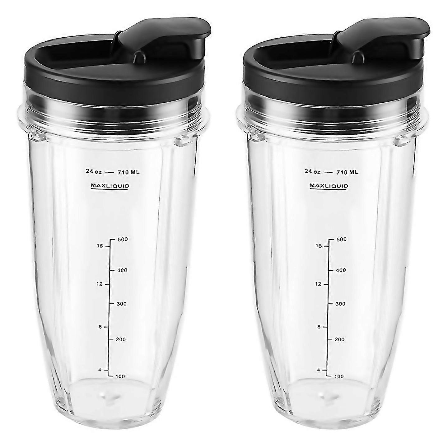 For 4 Pcs Blender Cups Parts 24oz With Lids Blender